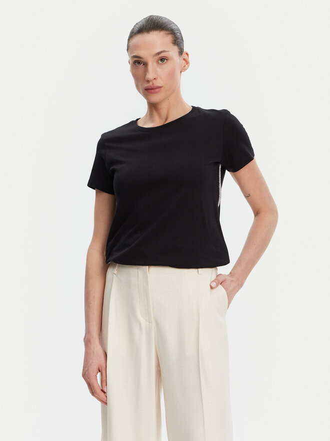 Fracomina Fracomina T-Shirt FS25ST3002J400G5 Schwarz Regular Fit