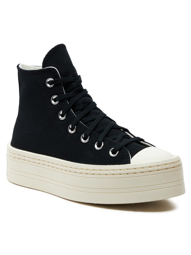 Black canvas converse high tops 2025