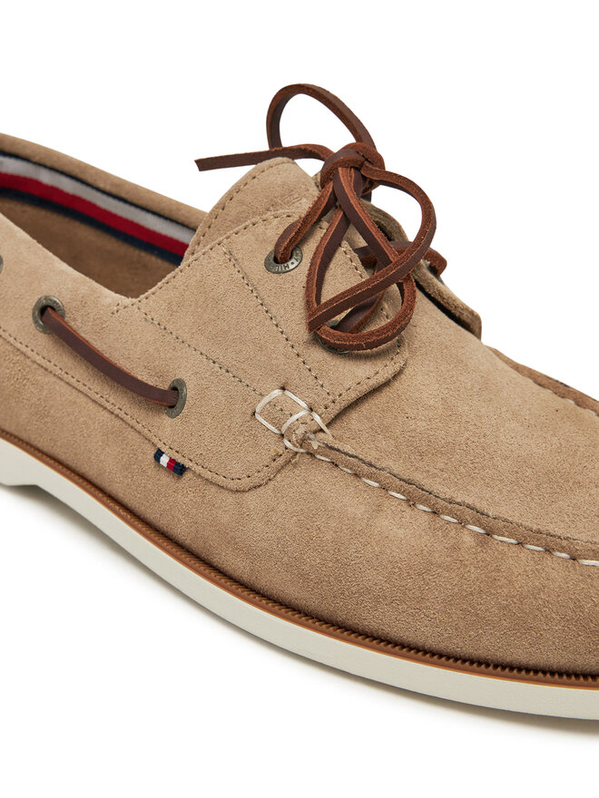Tommy Hilfiger Pusbačiai Tommy Hilfiger Th Boat Shoe Core Suede FM0FM05387 Smėlio