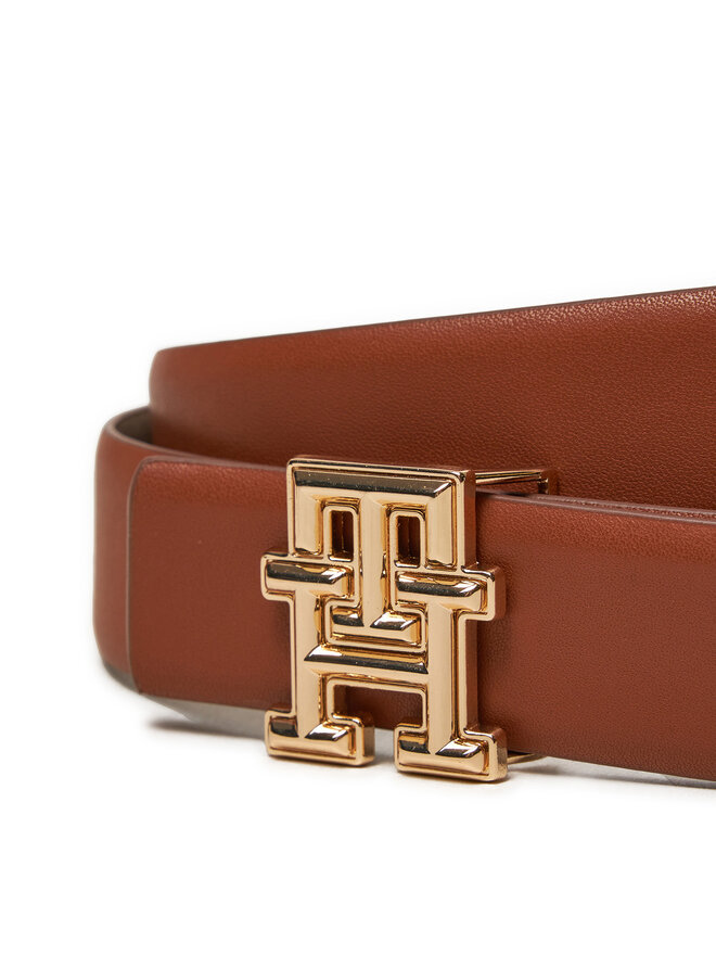 Tommy Hilfiger Dámský pásek Tommy Hilfiger Logo Rev AW0AW16604 Hnědá