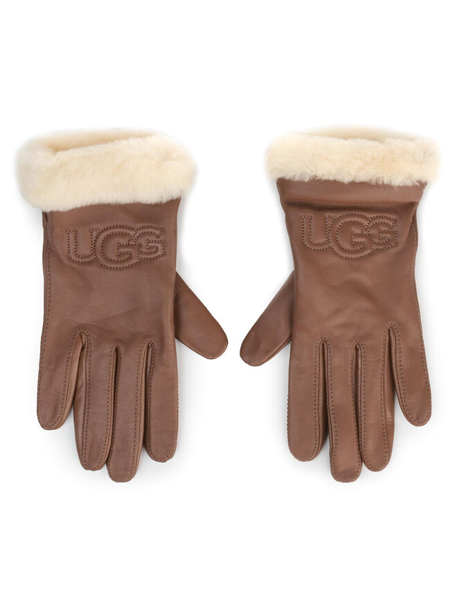 Ugg Damenhandschuhe Ugg W Classic Leather Logo Glove 19034 Braun