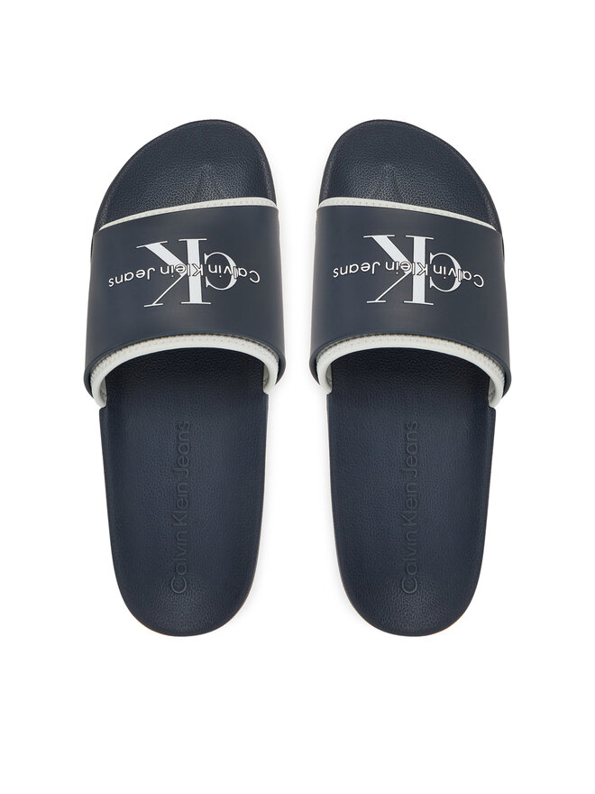 Calvin Klein Jeans Чехли Calvin Klein Jeans Slide Rubber Neoprene Monologo YM0YM00361 Тъмносин