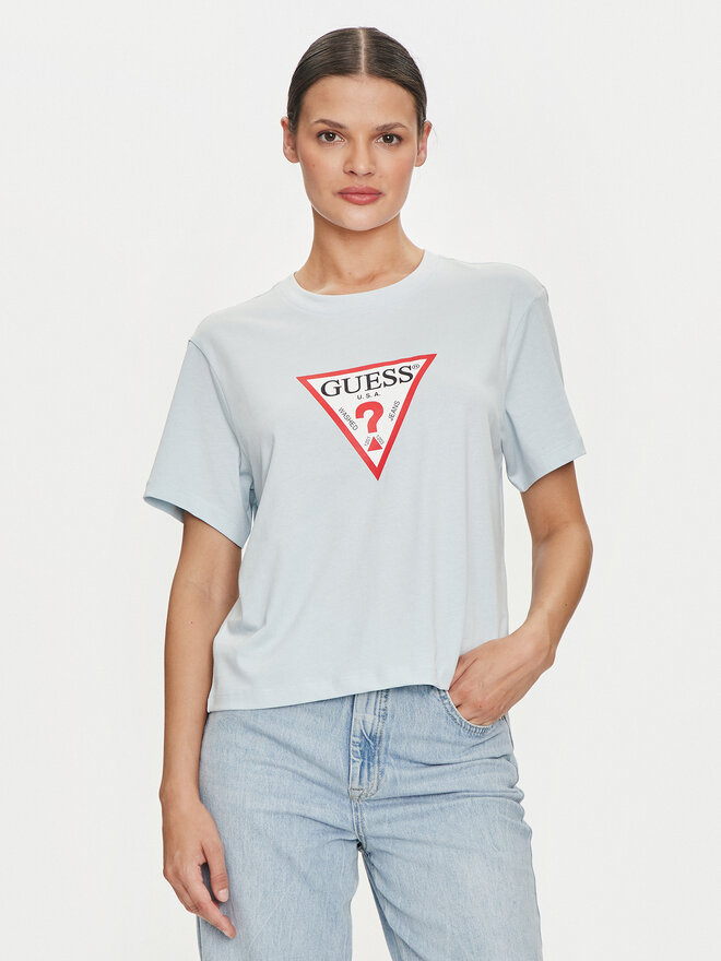 Guess Jeans Guess Jeans Marškinėliai W4YI73 K8HM0 Mėlyna Regular Fit