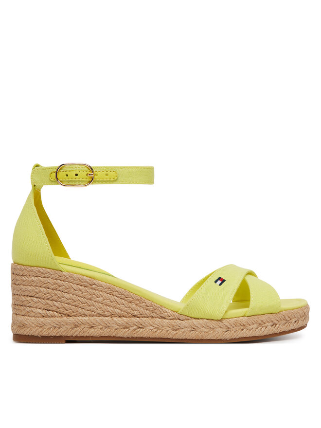 Tommy Hilfiger Espadrilles Tommy Hilfiger Hemp Crossover Strap Wedge Espadrilles FW0FW09332 Grün