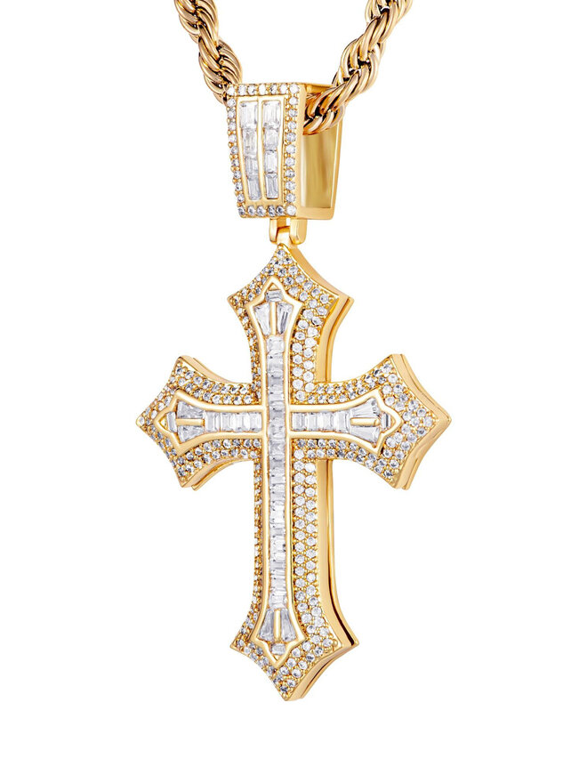 ICED STUFF Ciondolo ICED STUFF 2pac Cross Oro