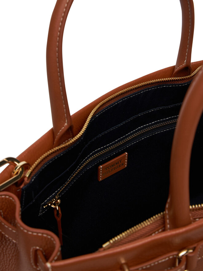 Tommy Hilfiger Bolso Tommy Hilfiger American Icon Tote Leather AW0AW17185 Marrón