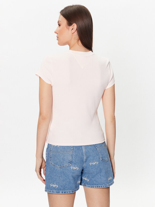 Tommy Jeans Tommy Jeans Marškinėliai Baby Mirror DW0DW16289 Rožinė Regular Fit