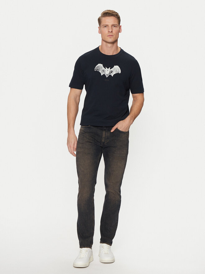 BOSS BOSS Póló Spiderbat 50534924 Sötétkék Regular Fit