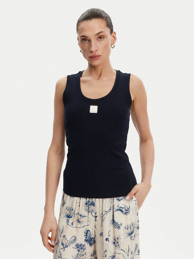 Fracomina Fracomina Felső FP25ST2001J40101 Sötétkék Slim Fit