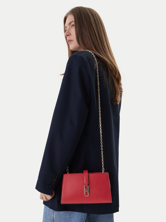 Tommy Hilfiger Handtasche Tommy Hilfiger Th Libre Chain Crossover AW0AW18614 Rot
