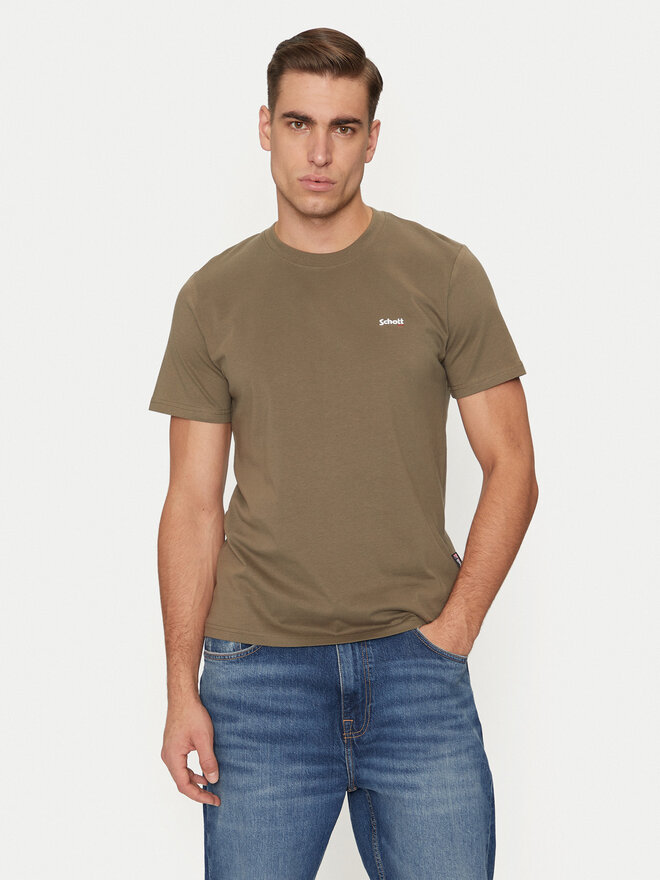 SCHOTT N.Y.C. SCHOTT N.Y.C. Marškinėliai TSCLAWS1 Chaki Regular Fit