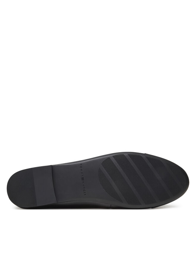 Tommy Hilfiger Балеринки Tommy Hilfiger Toe Cap Leather Ballerina FW0FW08759 Черен