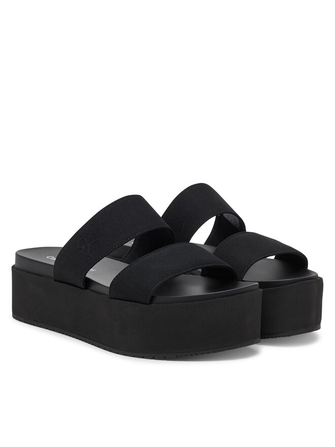 Calvin Klein Jeans Pantoletten Calvin Klein Jeans Flatform Sandal Webbing In YW0YW01789 Schwarz