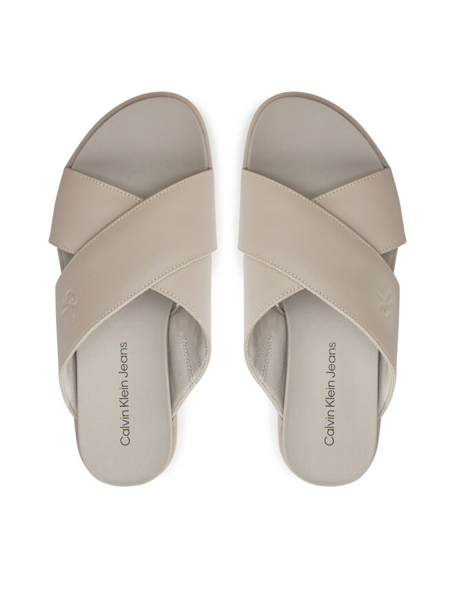 Calvin Klein Jeans Klapki Calvin Klein Jeans Flatform Cross Mg Uc YW0YW01349 Beżowy