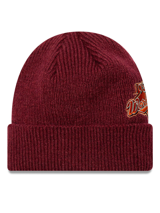 New Era Шапкa New Era LA Dodgers World Series Patch Cuff Knit Beanie 60580732 Червоний
