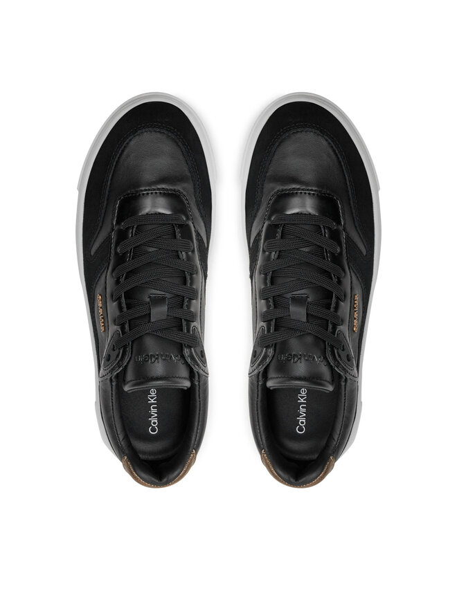 Calvin Klein Snīkeri Calvin Klein Cupsole Lace Up W/Ml Mix M HW0HW02114 Melns