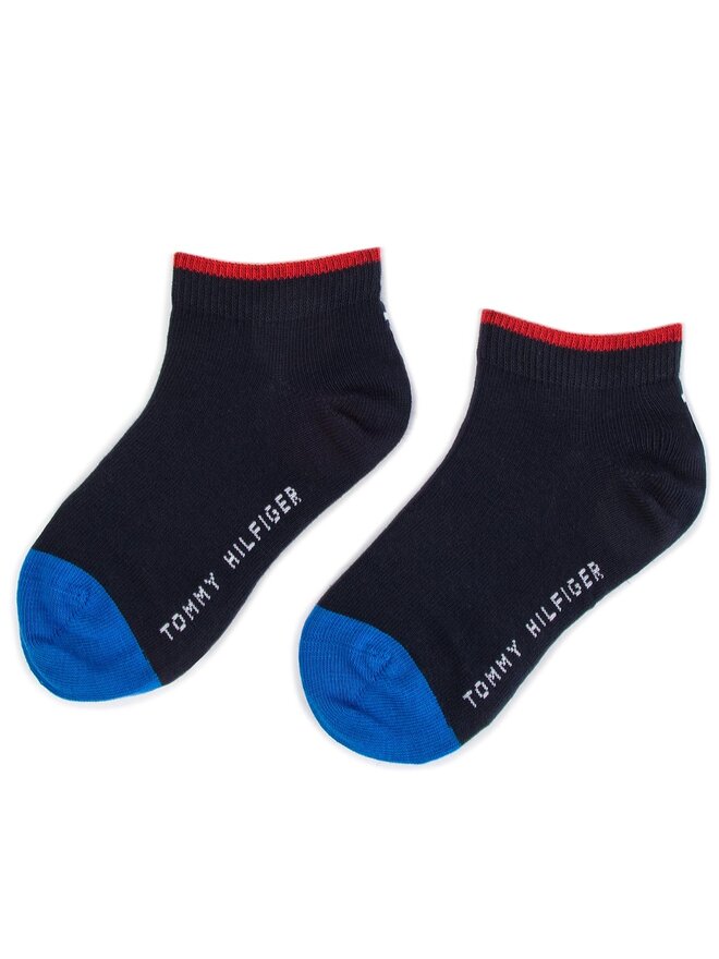 Tommy Hilfiger Sada 2 párů dětských vysokých ponožek Tommy Hilfiger 354010001 Tmavomodrá