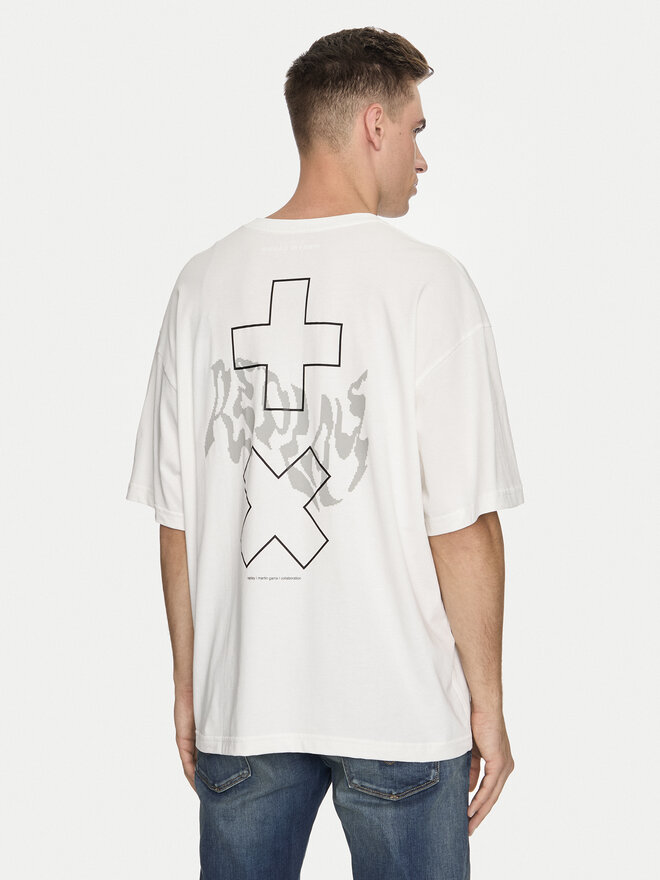REPLAY Replay T-Shirt MMG350.000.23454 Weiß Oversize