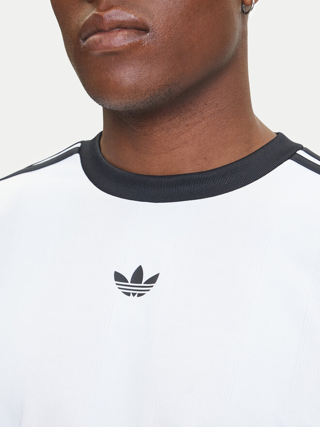 adidas adidas Marškinėliai adicolor Jacquard JW5877 Balta Loose Fit