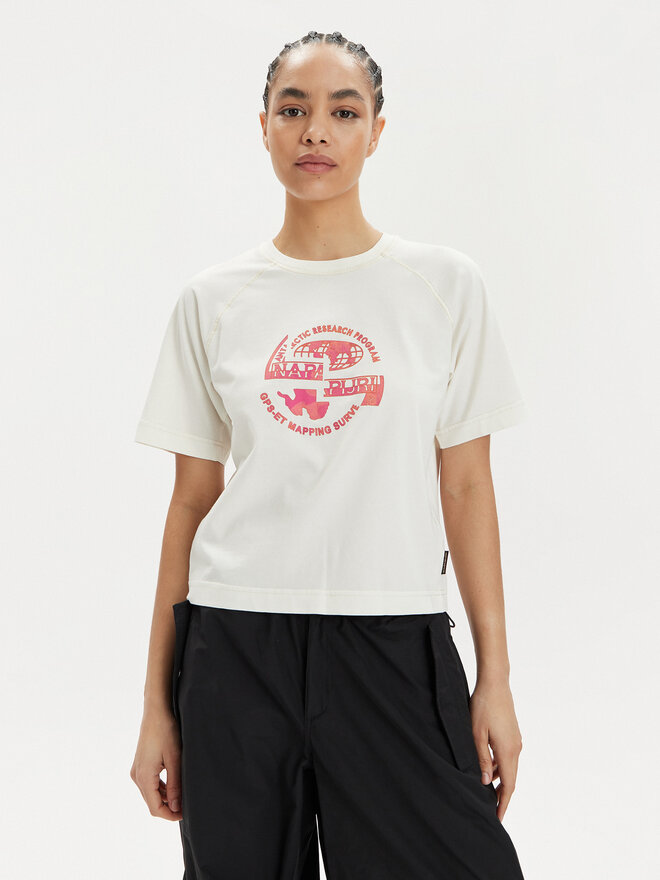 Napapijri Napapijri Camiseta S-Aberdeen NP0A4HOI Écru Regular Fit