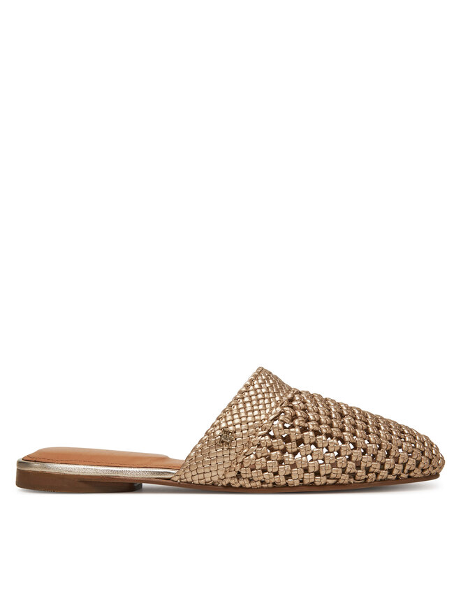Tommy Hilfiger Nazouváky Tommy Hilfiger Crochet Metallic Leather Mule FW0FW08606 Zlatá