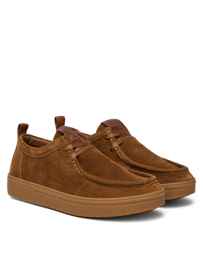 Tommy Hilfiger Halbschuhe Tommy Hilfiger Modern Light Suede Moc Toe Shoe FM0FM05501 Braun