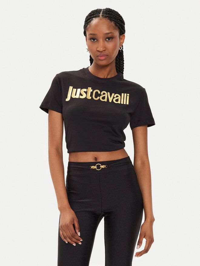 Just Cavalli Just Cavalli T-Shirt 76PAHG11 Μαύρο Slim Fit