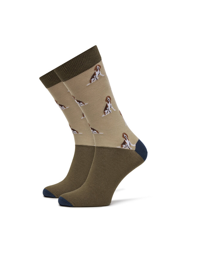 Barbour Zestaw 3 par wysokich skarpet męskich Barbour Beagle Dog MGS0070BE31 Beżowy