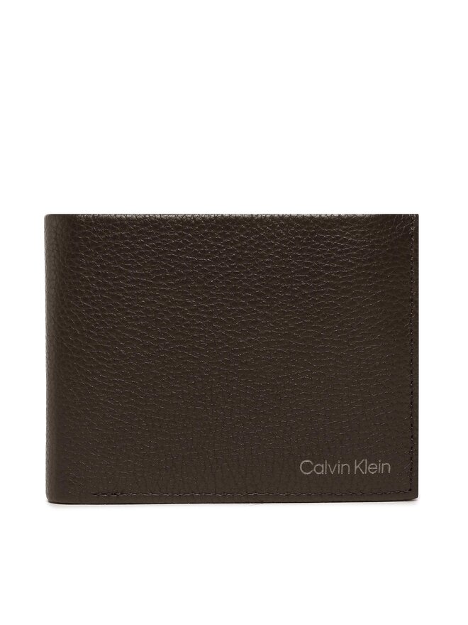 Calvin Klein Duży Portfel Męski Calvin Klein Warmth Trifold 10Cc W/Coin L K50K507969 Brązowy