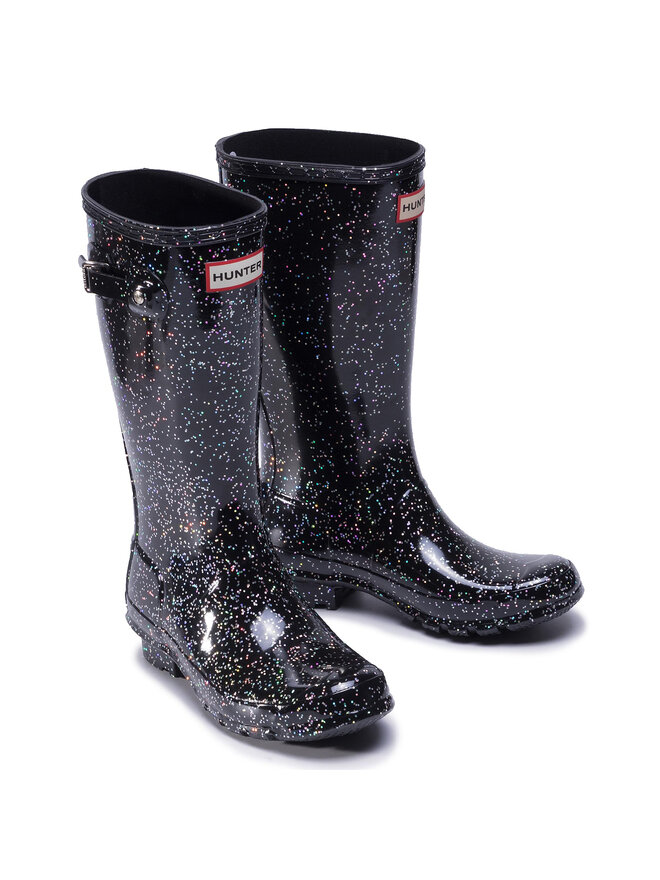 Hunter Holínky Hunter Org Kids Giant Glitter Boots JFT6075RGT Černá