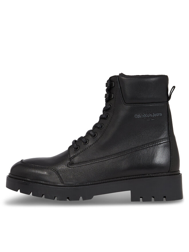 Calvin Klein Jeans Planinarske cipele Calvin Klein Jeans Combat Mid Laceup Wl Lth YM0YM00847 Crna
