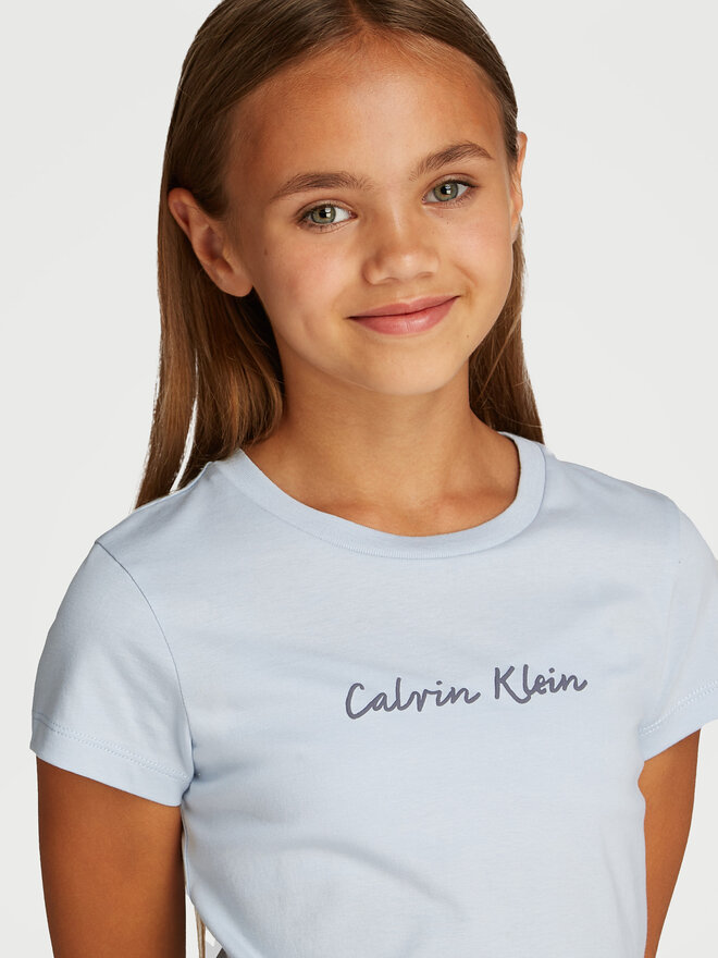Calvin Klein Jeans Calvin Klein Jeans Camiseta Script Logo IG0IG02857 Celeste Slim Fit