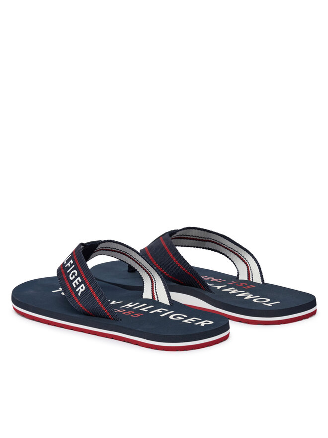 Tommy Hilfiger Zehentrenner Tommy Hilfiger Sporty Hilfiger Beach Sandal FM0FM05805 Dunkelblau