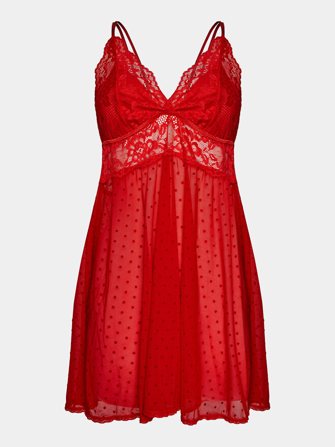 Hunkemöller Hunkemöller Nočna srajca 173763 Rdeča Feminine Fit