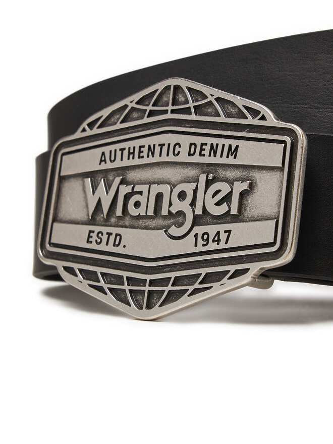 Wrangler Pasek Męski Wrangler Big Buckle 112358068 Czarny