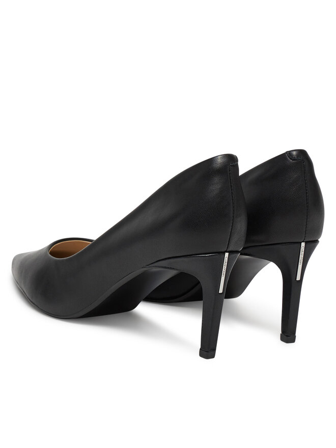 Calvin Klein Tacón de aguja Calvin Klein Pump 70 Pointy Hw Bar Lth HW0HW02561 Negro