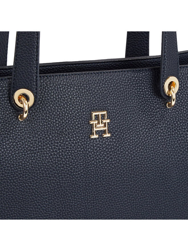 Tommy Hilfiger Ročna torba Tommy Hilfiger Emblem Shopper AW0AW15178 Mornarsko modra