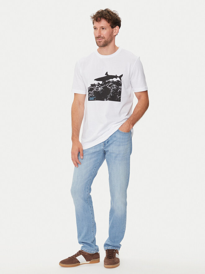 BOSS Boss T-Shirt Te_Sea_Horse 50515626 Weiß Regular Fit