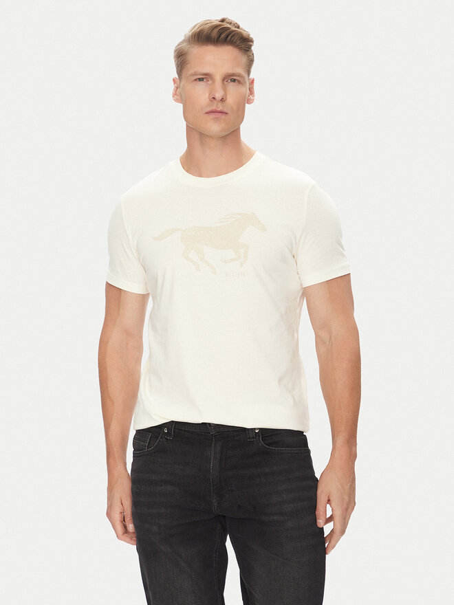 Mustang Mustang T-Shirt Austin 1016483 Μπεζ Regular Fit