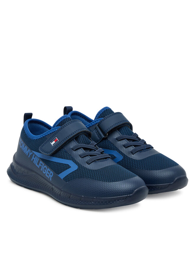 Tommy Hilfiger Снікерcи Tommy Hilfiger Low Cut Lace-Up/Velcro Sneaker T1B9-34110-1843 S Cиній