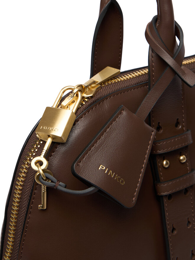 PINKO Handtasche PINKO Bowling Bag Medium AI 25-26 PLTT 105172 A0QO Braun