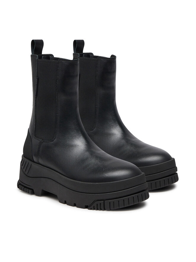 Tommy Jeans Jātnieku stila puszābaki Tommy Jeans Tjw Chelsea Flatform Boot EN0EN02597 Melns