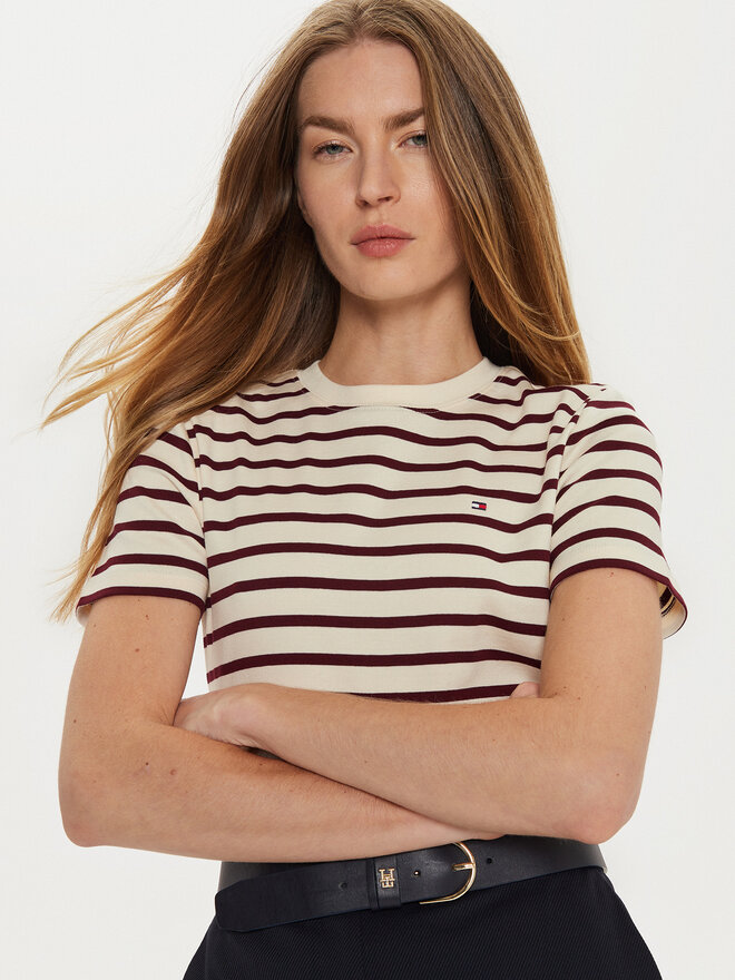 Tommy Hilfiger Tommy Hilfiger Футболка New Cody WW0WW40587 Écru Slim Fit
