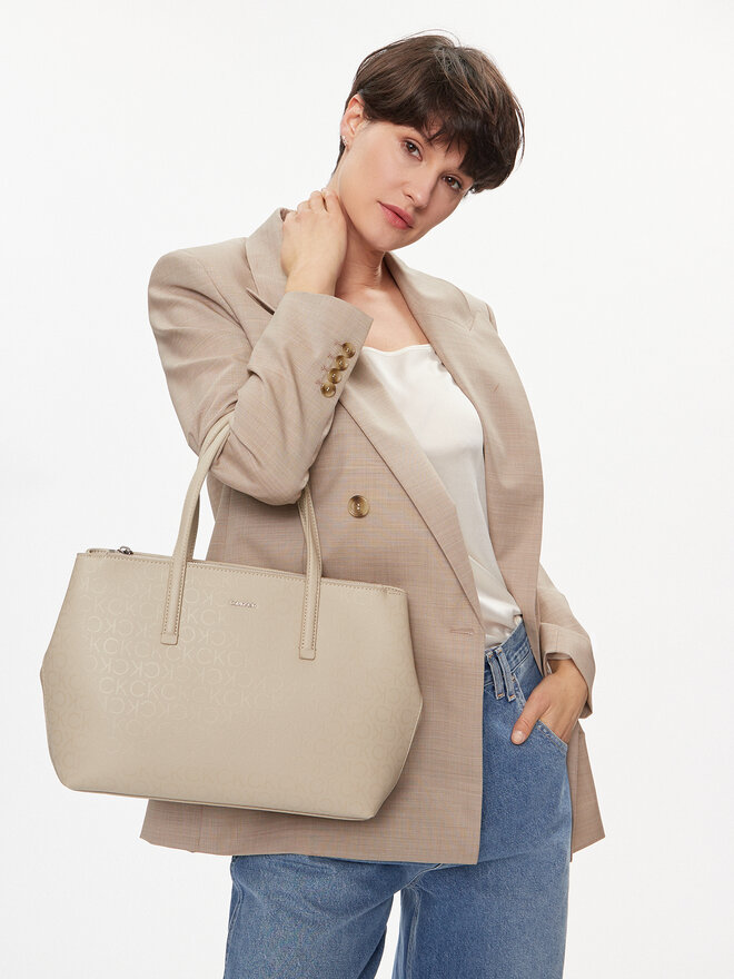 Handtasche Calvin Klein Ck Must Tote Md_Epi Mono K60K611758 Grau 