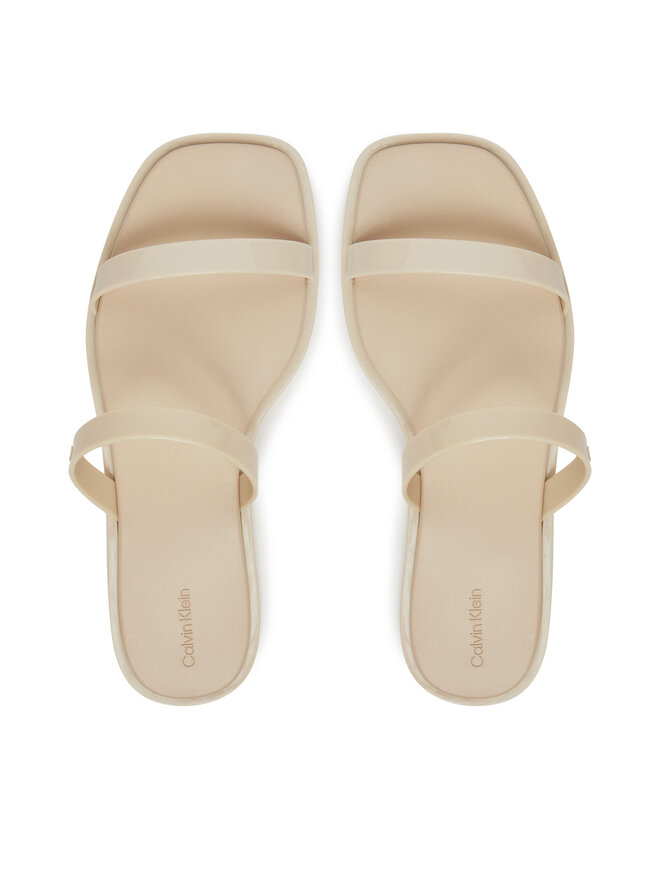 Calvin Klein Pantoletten Calvin Klein Double Bar Slide - Jelly HW0HW02417 Écru