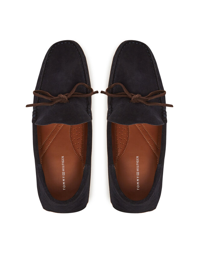 Tommy Hilfiger Mokasíny Tommy Hilfiger Hilfiger Folded Suede Driver FM0FM05385 Tmavomodrá