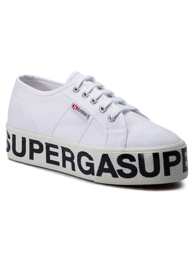 Sneakers aus Stoff Superga 2790 Cotw Outsole Lettering S00FJ80 WeiB eschuhe