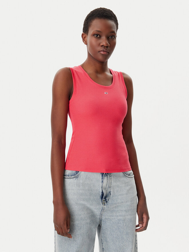 Tommy Jeans Tommy Jeans Felső Essential DW0DW20673 Rózsaszín Slim Fit