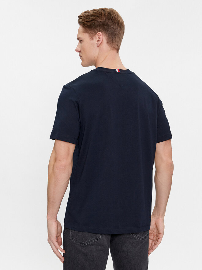 Tommy Hilfiger Tommy Hilfiger Póló Box Flag Logo Tee MW0MW33690 Sötétkék Regular Fit