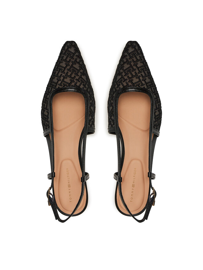 Tommy Hilfiger Sandali Tommy Hilfiger Mono Squared Toe Kitten Slingb FW0FW08746 Črna